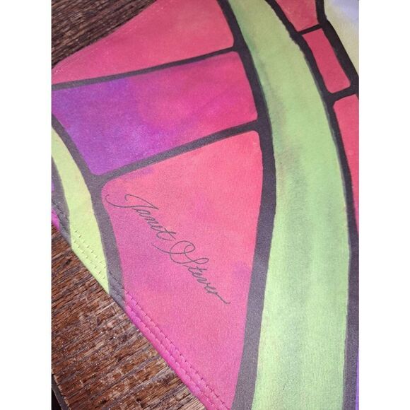 Vintage Carson Janet Stever Easter Stainglass Cross Lily House Flag 39"x27" - Picture 5 of 6